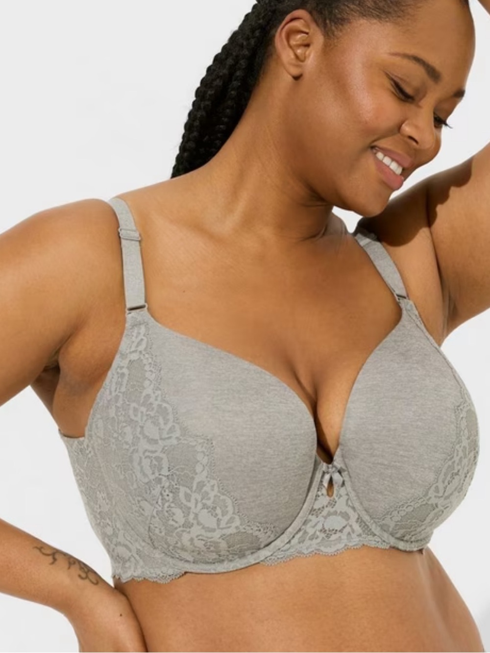 Torrid Perfect T-Shirt Bra 360° Back Smoothing Underwire Lightly Lined Lace 42D
